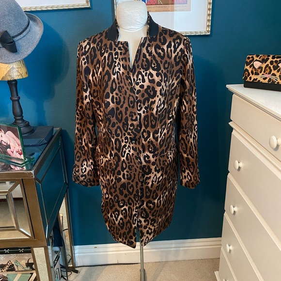 NWT CHICO’S BLACK LABEL ANIMAL PRINT COAT - Picture 1 of 8